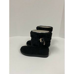 gbg los angeles boots womens 7 black buckle gold